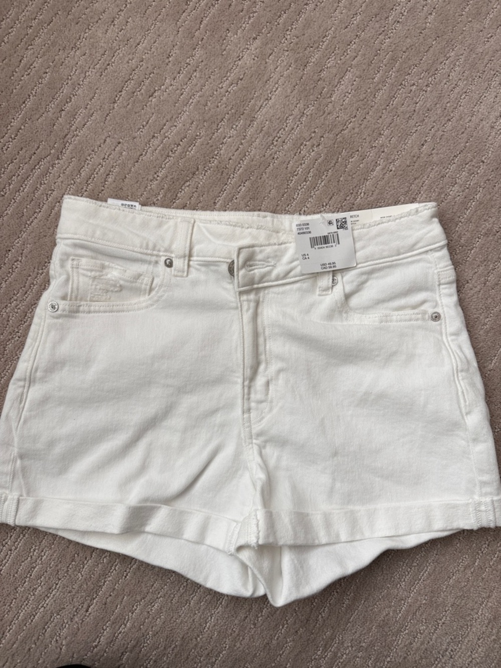 American Eagle White Women's Denim Shorts - Classic High-Rise